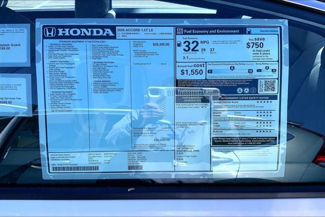 New 2026 Honda Accord LX image 18