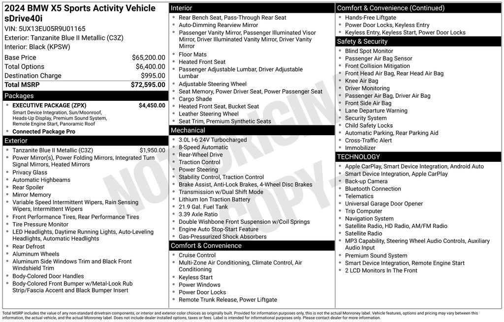 Used 2024 BMW X5 sDrive40i w/ Executive Package RWD image 6