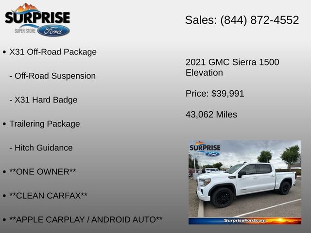 Used 2021 GMC Sierra 1500 Elevation w/ X31 Off-Road Package AWD/4WD image 28