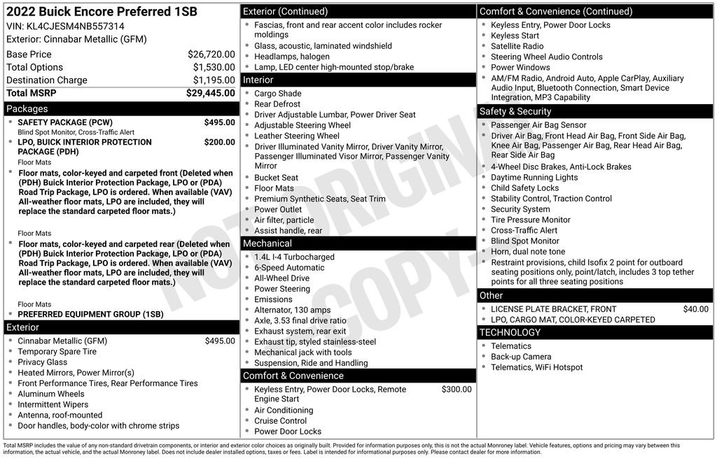 Used 2022 Buick Encore Preferred w/ Safety Package AWD/4WD image 32