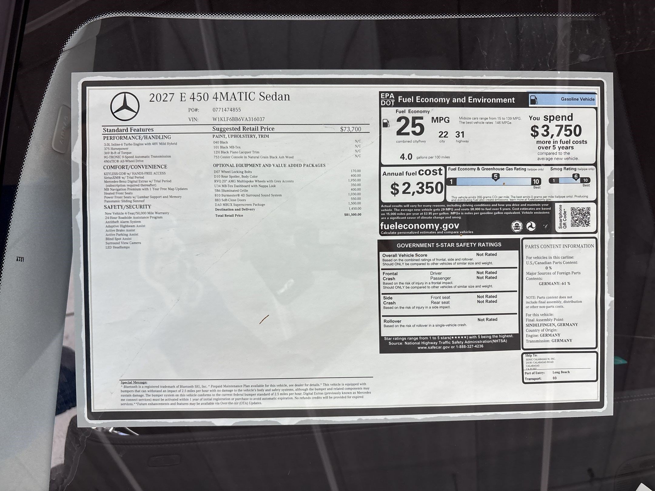 New 2027 Mercedes-Benz E 450 4MATIC Sedan image 31