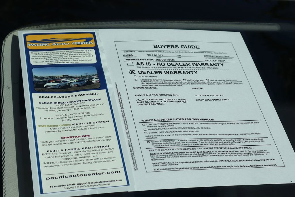 Used 2021 MAZDA CX-9 Sport image 44