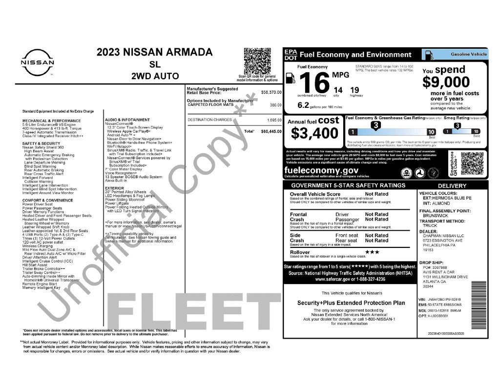 Used 2023 Nissan Armada SL RWD image 6