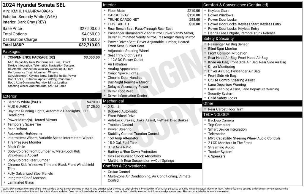Used 2024 Hyundai Sonata SEL w/ Convenience Package FWD image 5