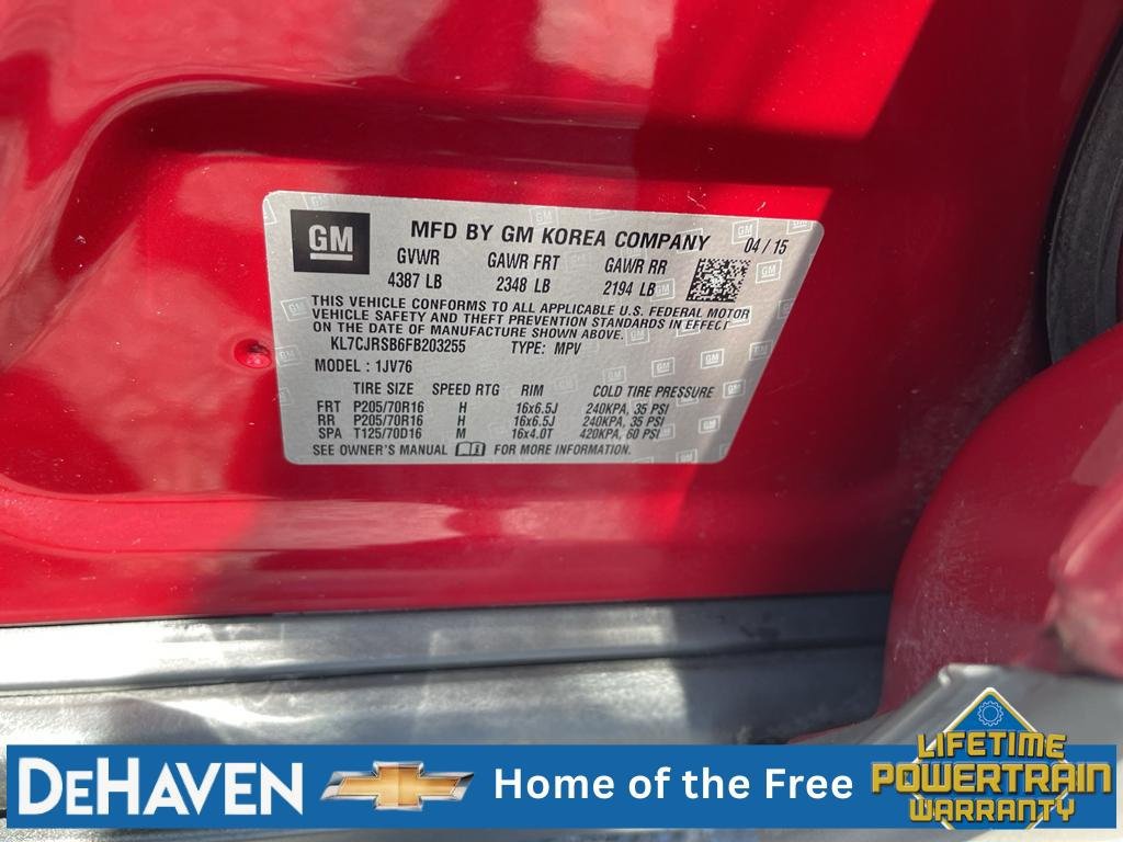 Used 2015 Chevrolet Trax LT w/ LT Sun and Sound Package AWD/4WD image 32