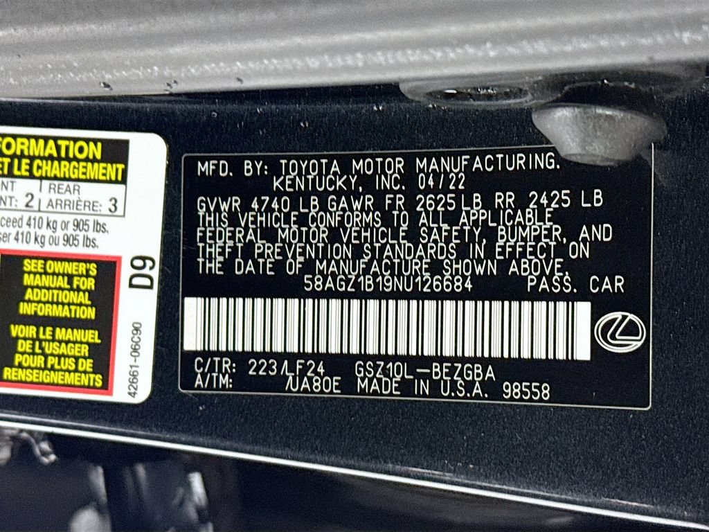 Used 2022 Lexus ES 350 F Sport w/ Accessory Package FWD image 35