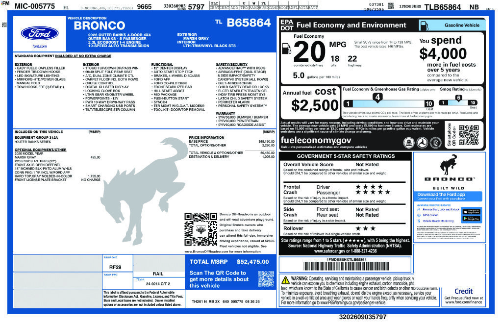 New 2026 Ford Bronco Outer Banks AWD/4WD image 11