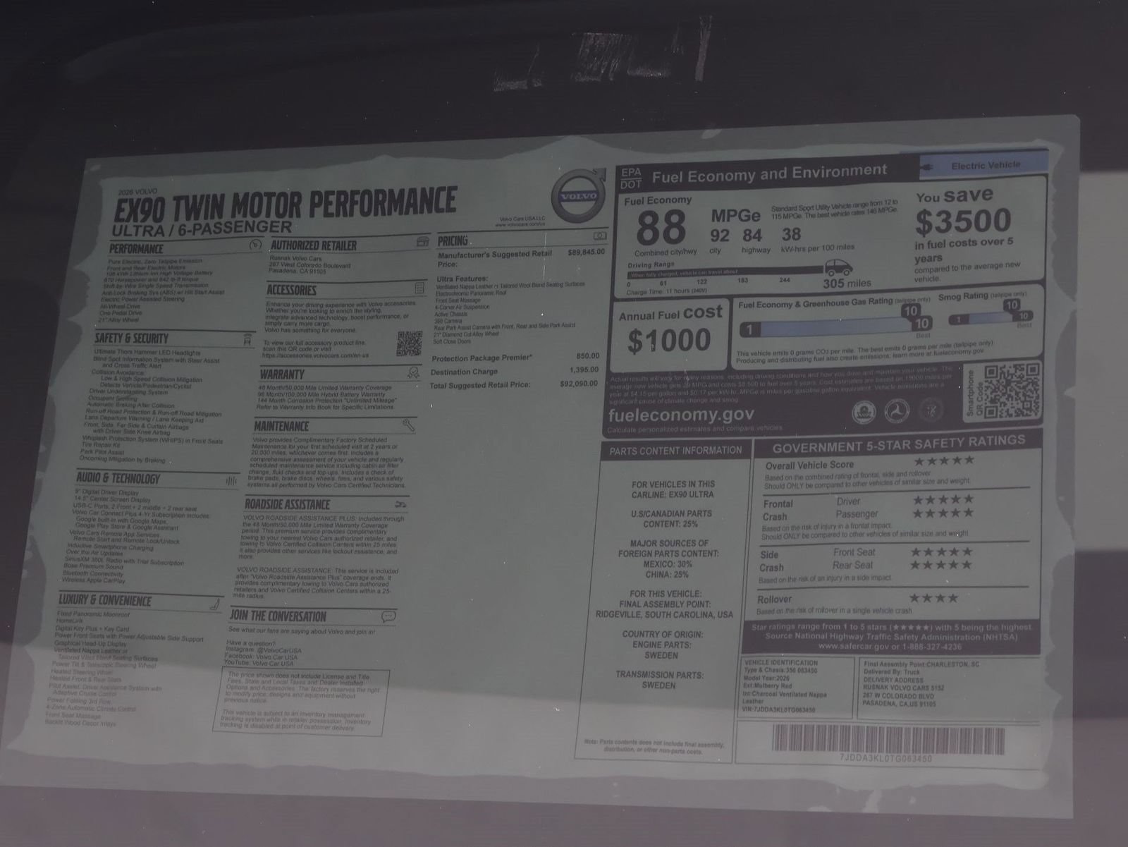 New 2026 Volvo EX90 Ultra AWD/4WD image 17
