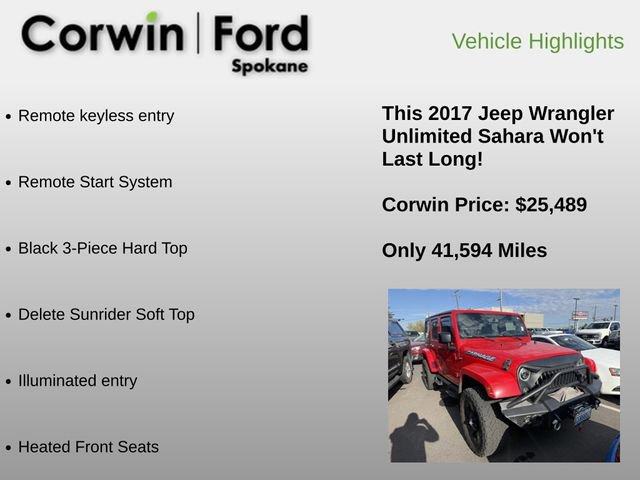 Used 2017 Jeep Wrangler Unlimited Sahara w/ Connectivity Group AWD/4WD image 6