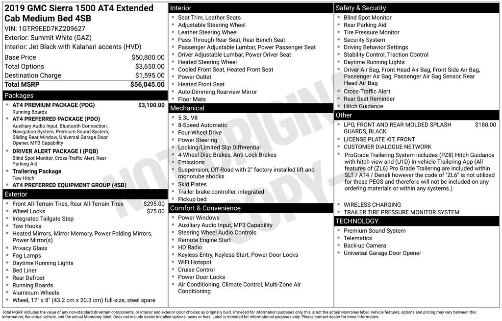 Used 2019 GMC Sierra 1500 AT4 w/ AT4 Premium Package image 12