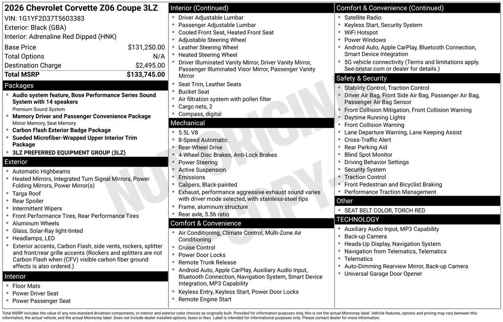 Used 2026 Chevrolet Corvette Z06 image 7