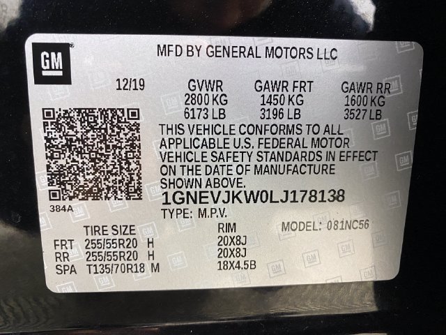 Certified 2020 Chevrolet Traverse RS AWD/4WD image 32