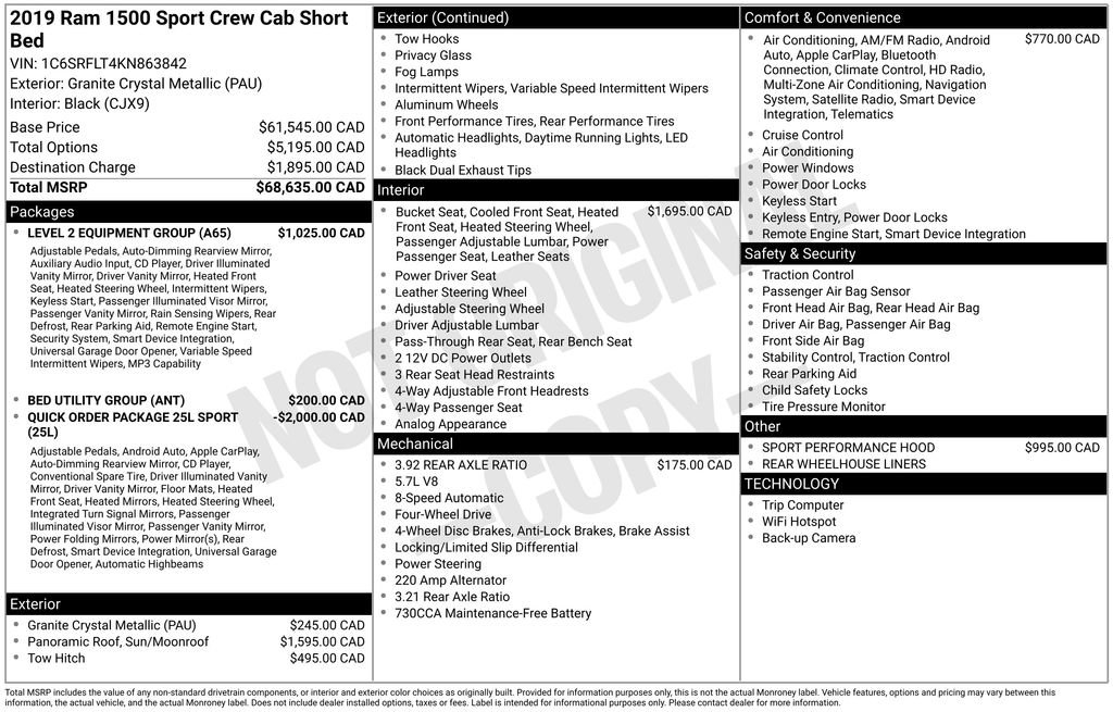 Used 2019 RAM 1500 Sport w/ Level 2 Equipment Group AWD/4WD image 33