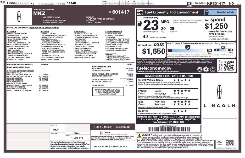 Used 2019 Lincoln MKZ Reserve image 29