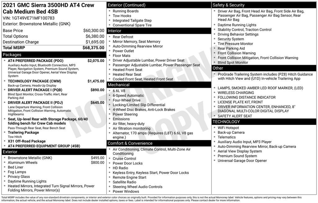 Used 2021 GMC Sierra 3500 AT4 w/ AT4 Preferred Package image 2