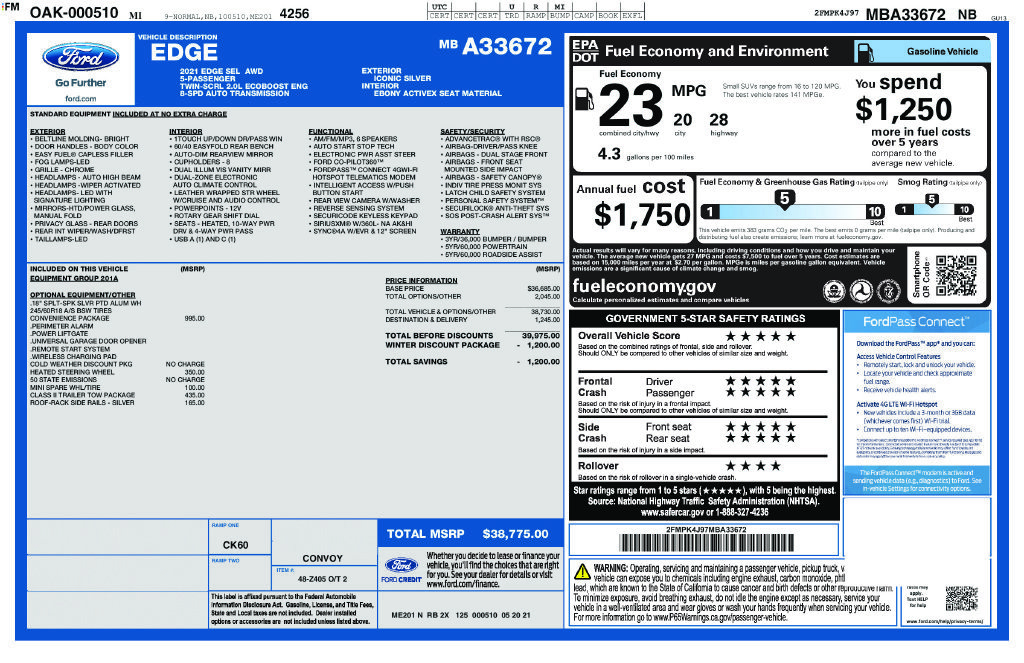 Used 2021 Ford Edge SEL w/ Convenience Package AWD/4WD image 6