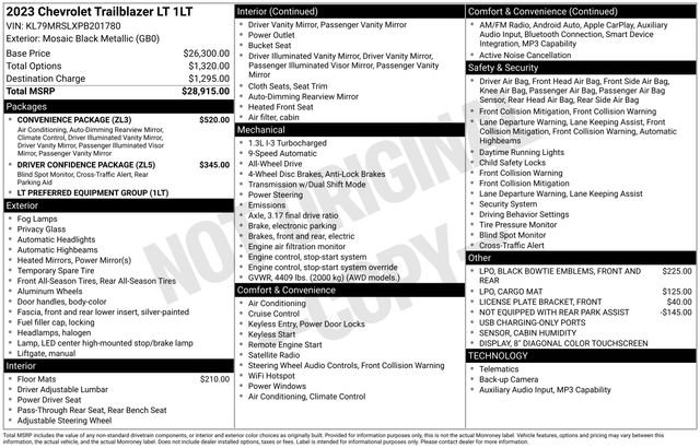 Used 2023 Chevrolet TrailBlazer LT w/ Convenience Package image 10