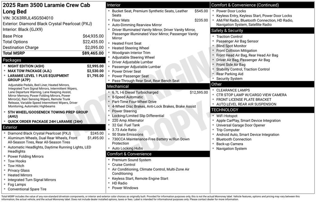 Used 2025 RAM 3500 Laramie w/ Night Edition AWD/4WD image 5