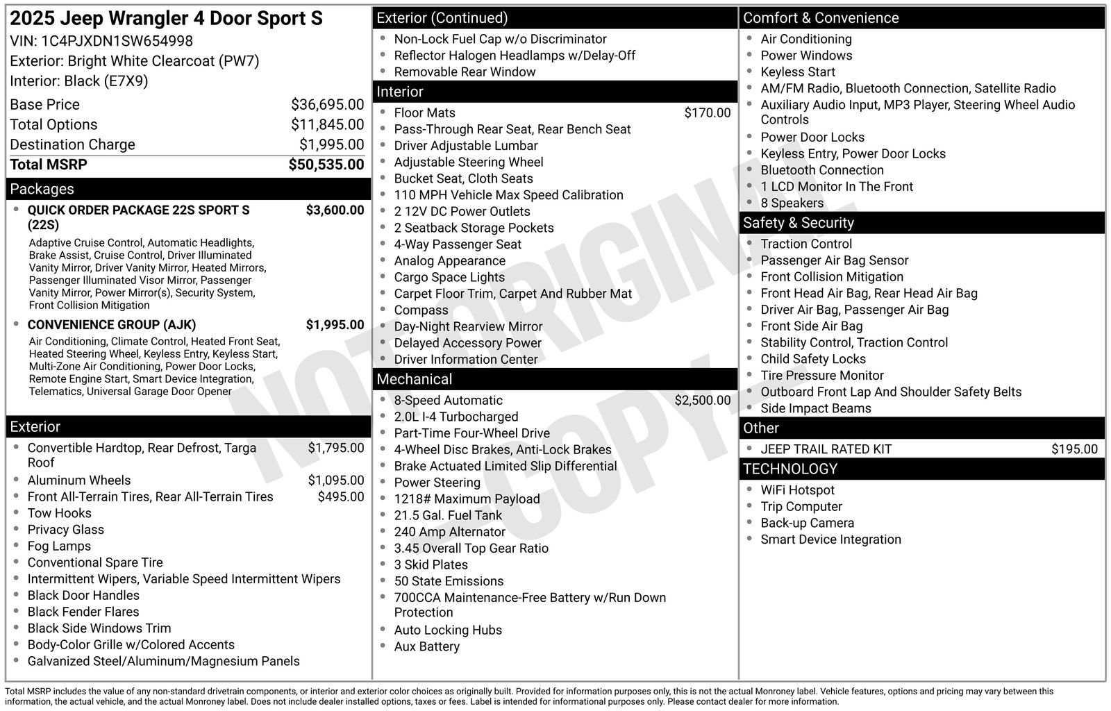 New 2025 Jeep Wrangler Sport S image 4