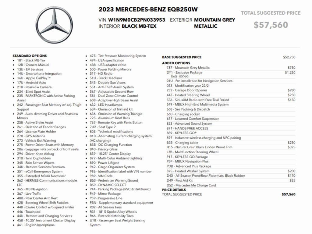 Used 2023 Mercedes-Benz EQB 250+ w/ Exclusive Package image 2