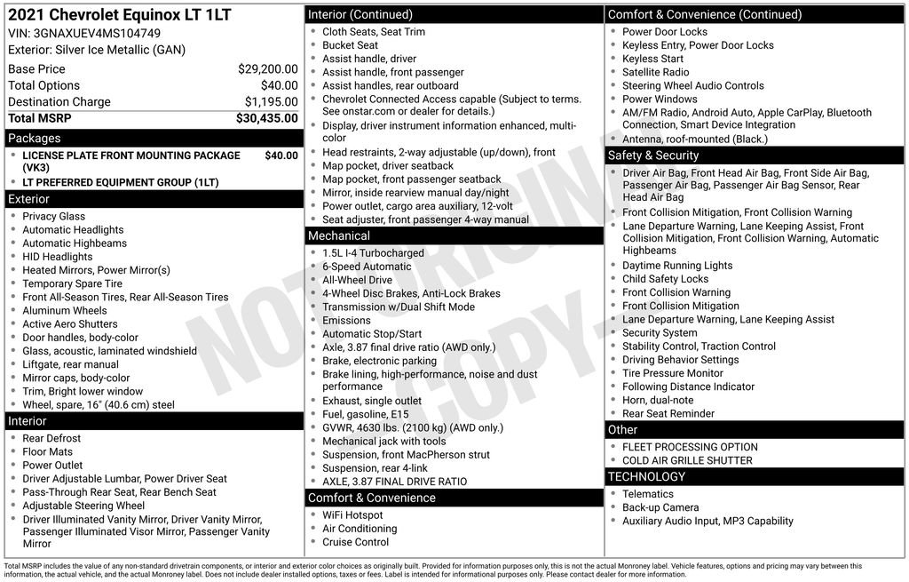 Used 2021 Chevrolet Equinox LT image 2