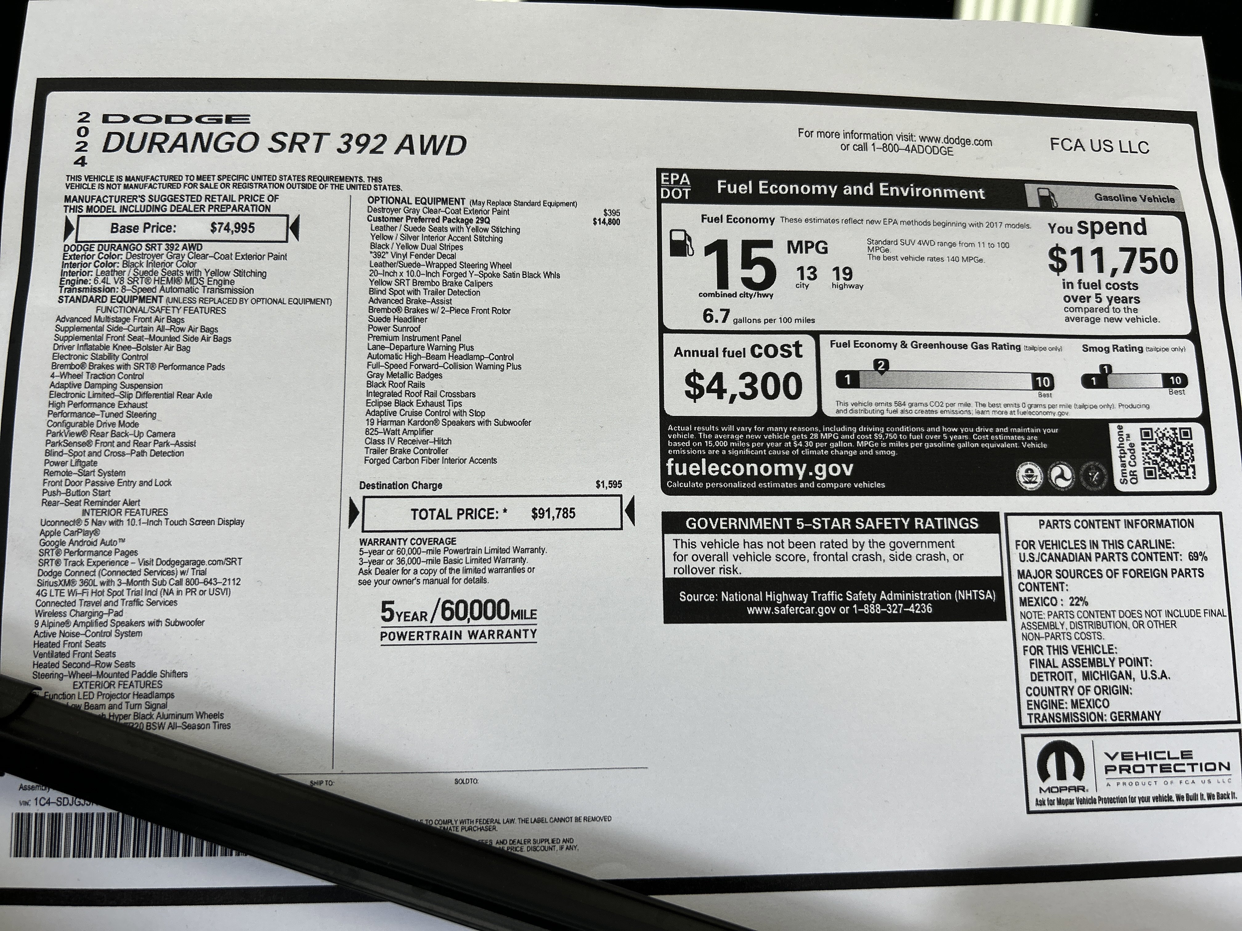 Certified 2024 Dodge Durango SRT image 17