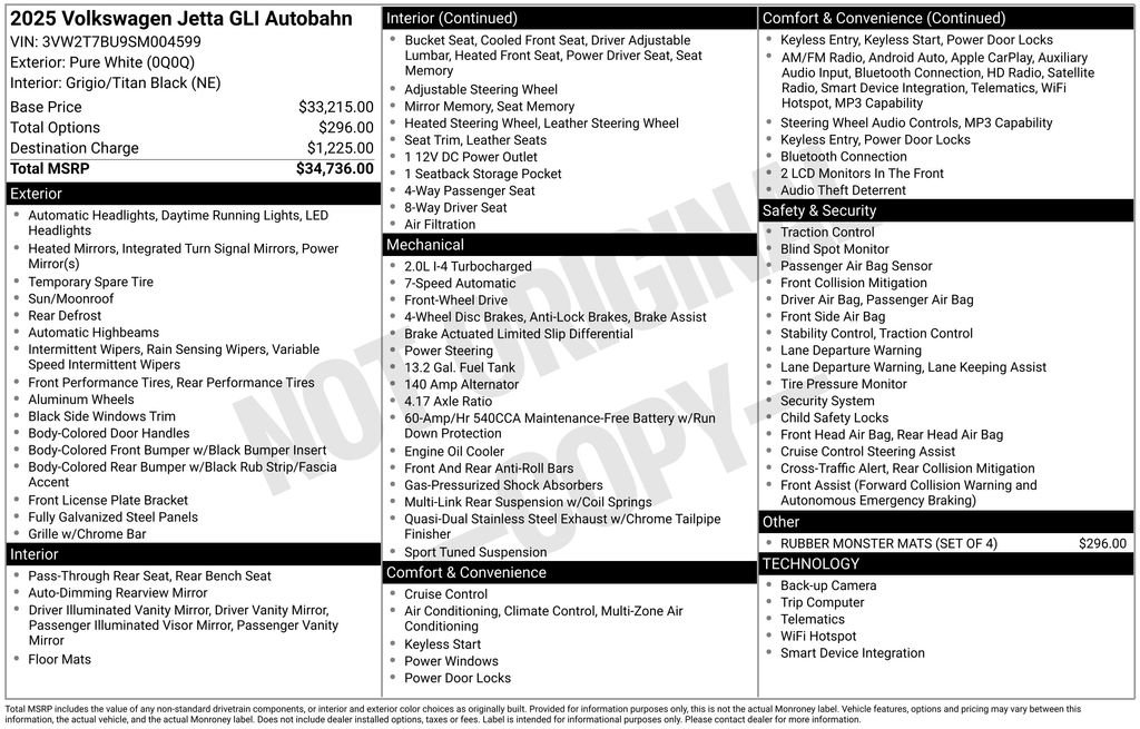 Certified 2025 Volkswagen Jetta GLI Autobahn image 10