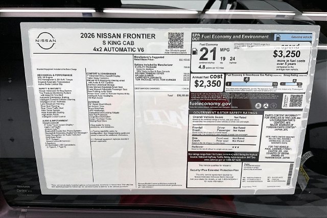 New 2026 Nissan Frontier S w/ S Utility Package RWD image 38
