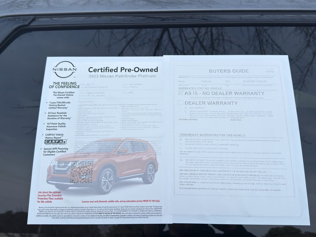 Certified 2023 Nissan Pathfinder Platinum w/ Lighting Package (N93) image 12