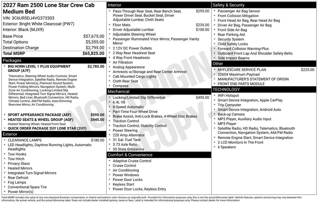 New 2027 RAM 2500 Lone Star AWD/4WD image 36