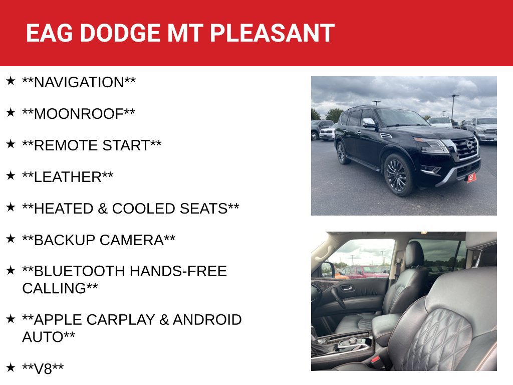 Used 2024 Nissan Armada Platinum w/ Captain's Chairs Package RWD image 4