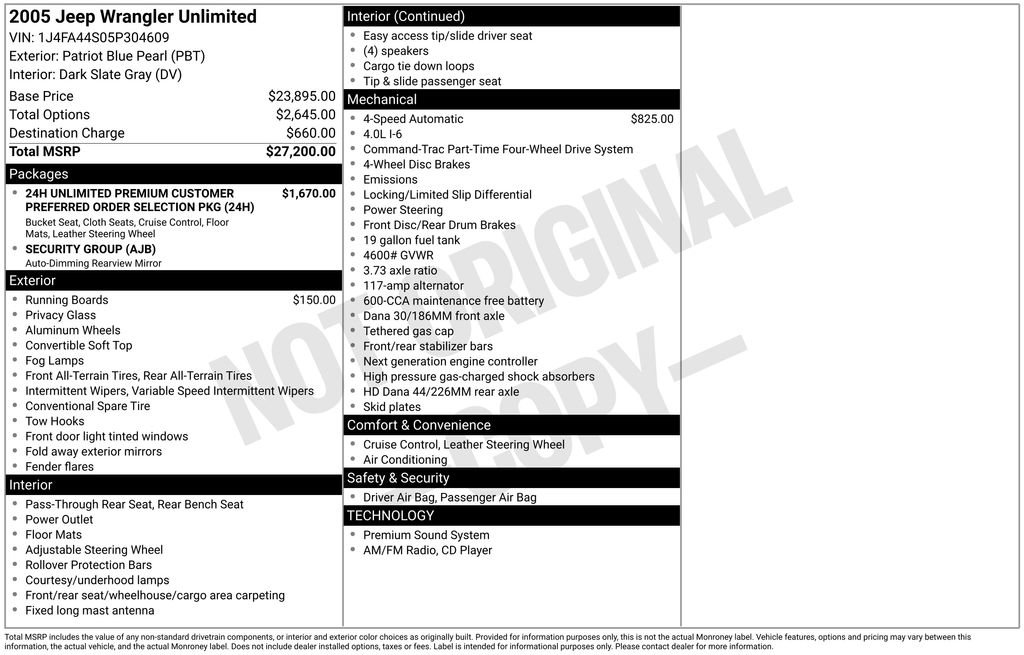 Used 2005 Jeep Wrangler Unlimited AWD/4WD image 23