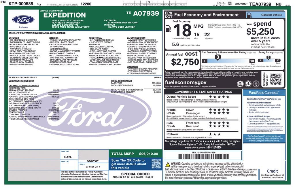 New 2026 Ford Expedition Platinum w/ Platinum Ultimate Package AWD/4WD image 7