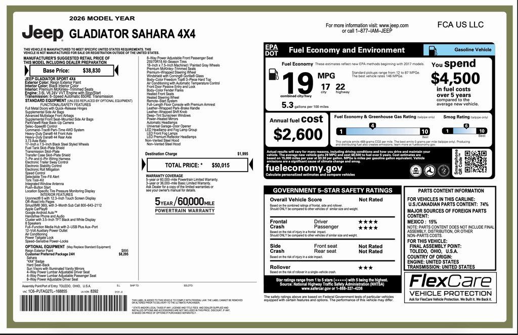 New 2026 Jeep Gladiator Sport image 2