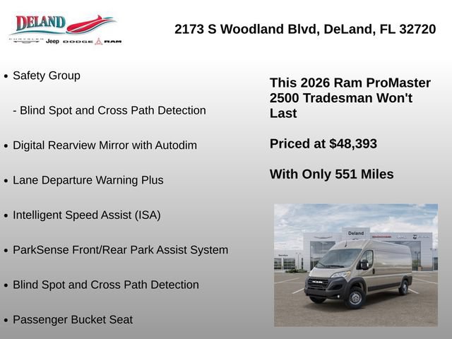 New 2026 RAM ProMaster 2500 w/ Safety Group FWD image 16