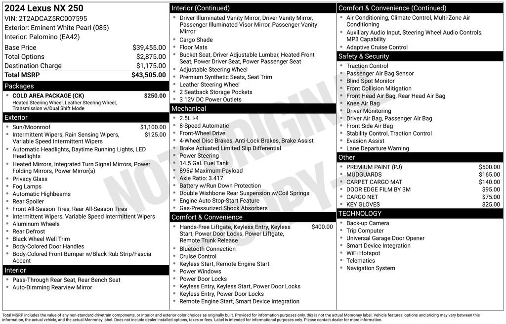 Used 2024 Lexus NX 250 FWD w/ Cold Area Package image 6