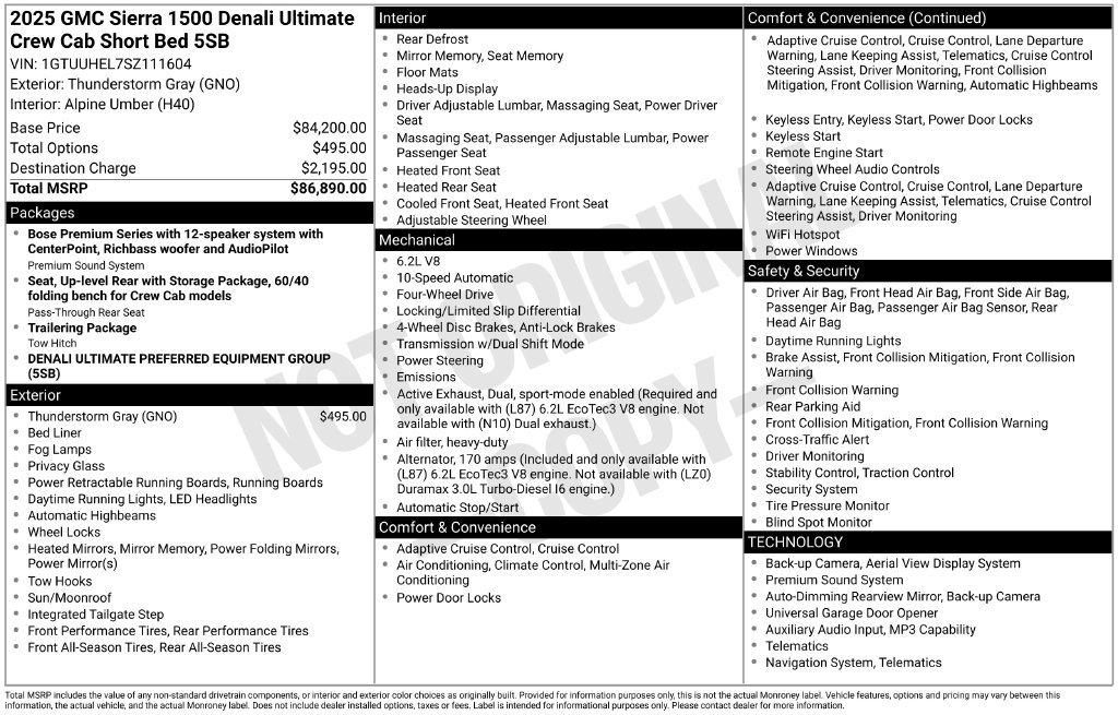 Certified 2025 GMC Sierra 1500 Denali Ultimate AWD/4WD image 52