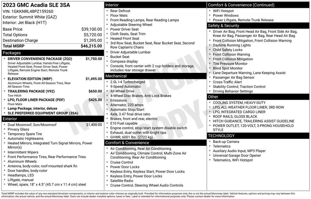 Certified 2023 GMC Acadia SLE w/ Driver Convenience Package image 6