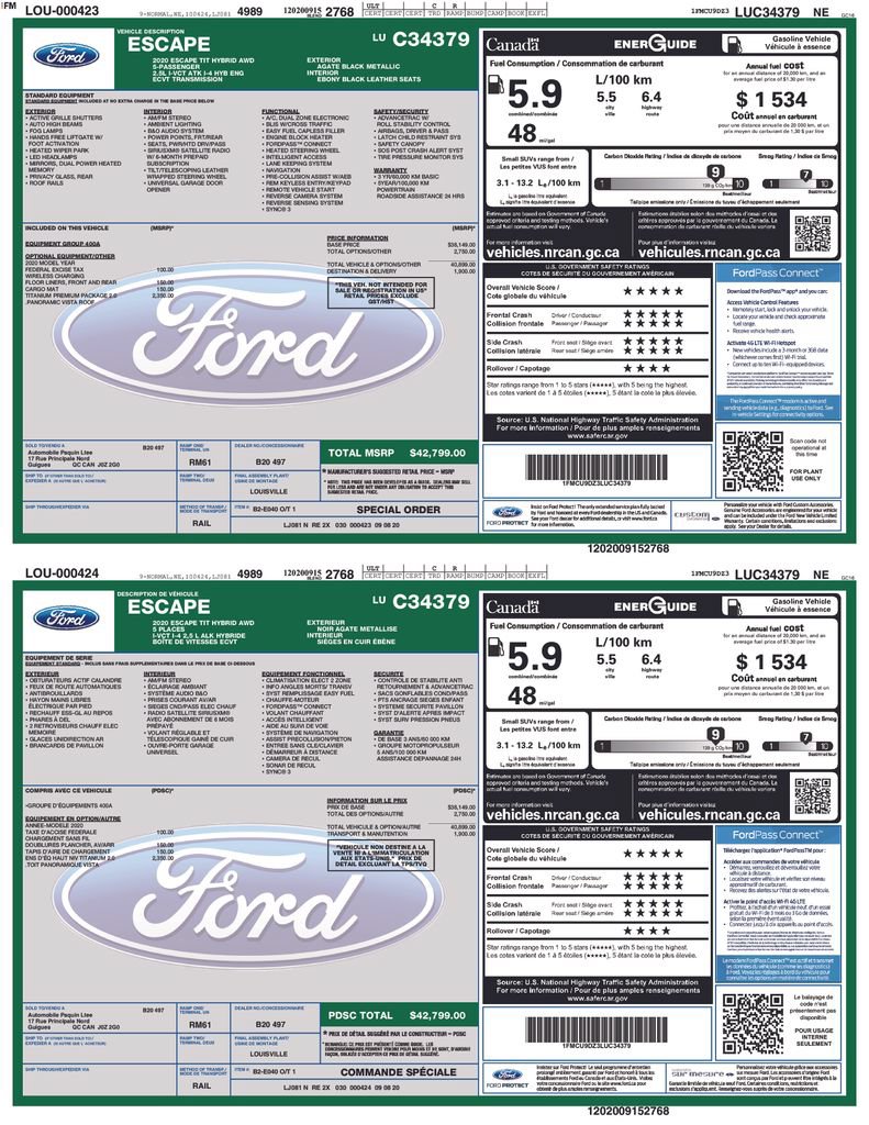 Used 2020 Ford Escape Titanium w/ Titanium Premium Package 2.0 AWD/4WD image 32