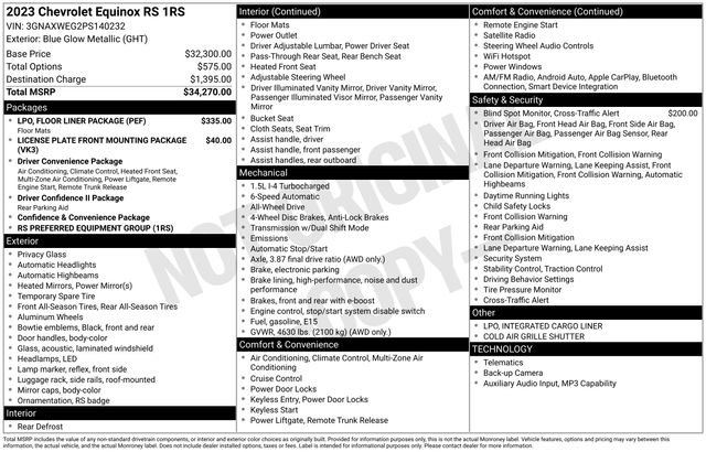 Used 2023 Chevrolet Equinox RS w/ LPO, Floor Liner Package AWD/4WD image 12