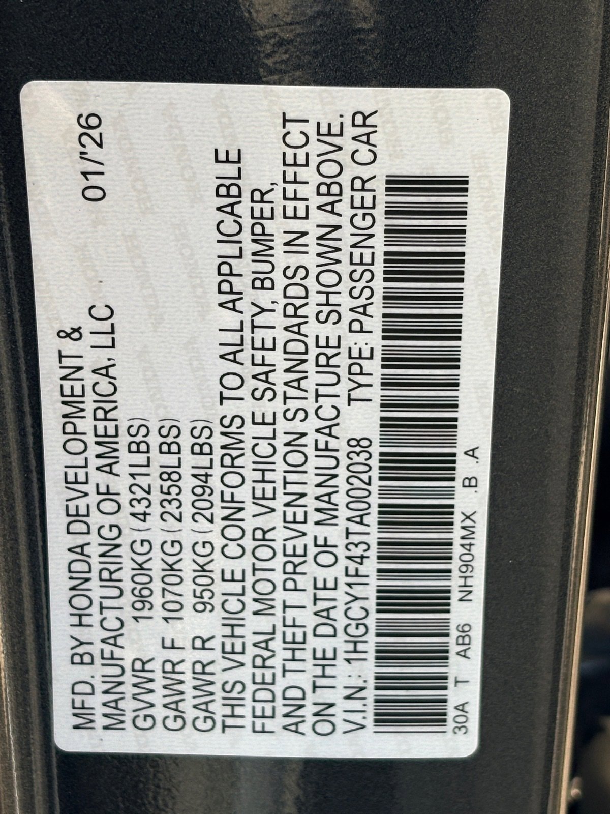 New 2026 Honda Accord SE image 22