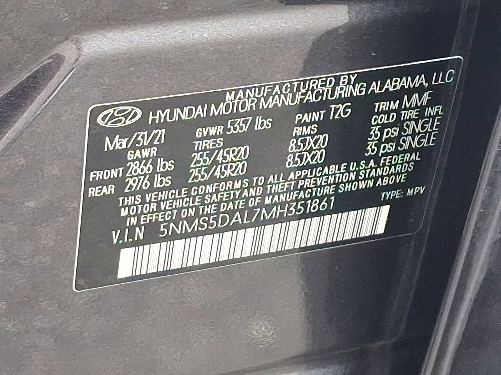 Used 2021 Hyundai Santa Fe Calligraphy w/ Cargo Package image 27