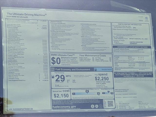 New 2026 BMW X3 xDrive30i w/ Premium Package AWD/4WD image 20