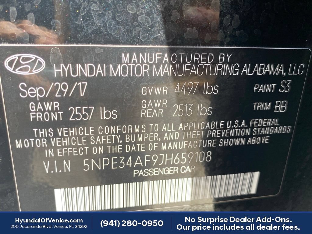Used 2018 Hyundai Sonata SEL w/ Tech Package 02 FWD image 17