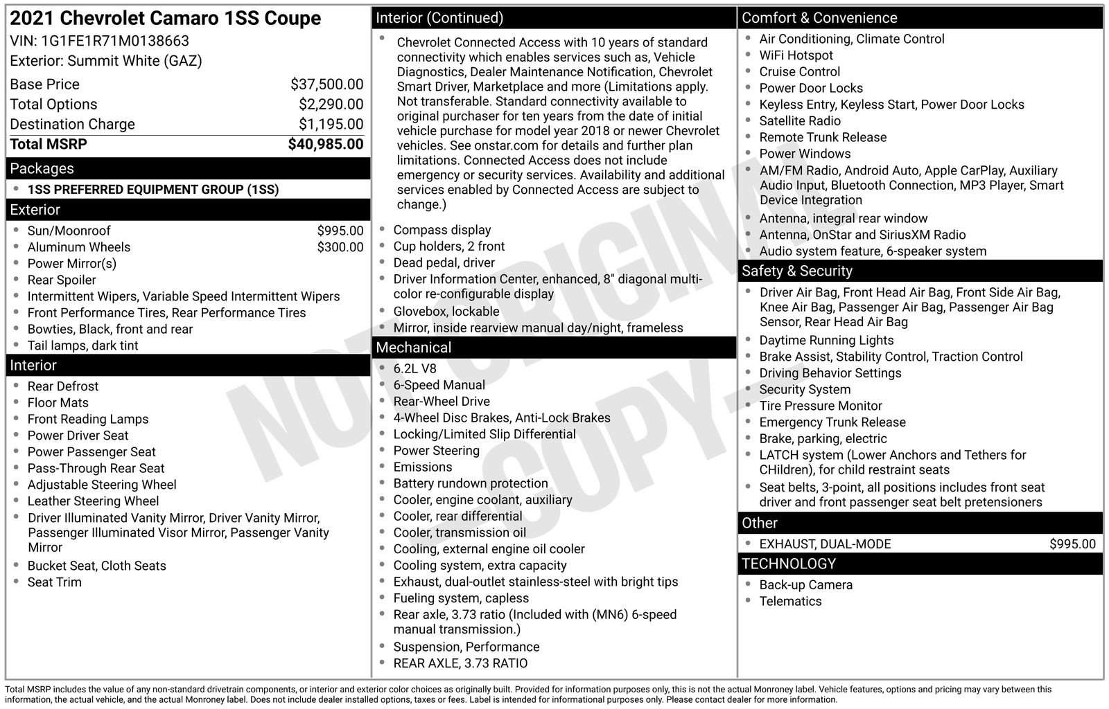 Used 2021 Chevrolet Camaro SS image 34