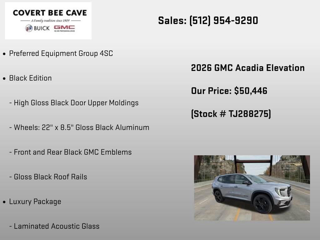 New 2026 GMC Acadia Elevation w/ Black Edition FWD image 6