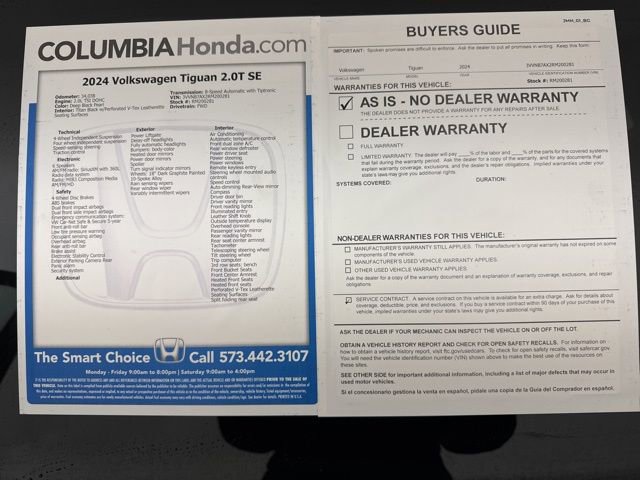 Used 2024 Volkswagen Tiguan SE image 38