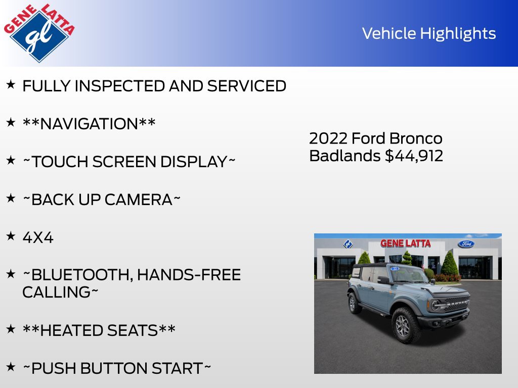 Certified 2022 Ford Bronco Badlands AWD/4WD image 34