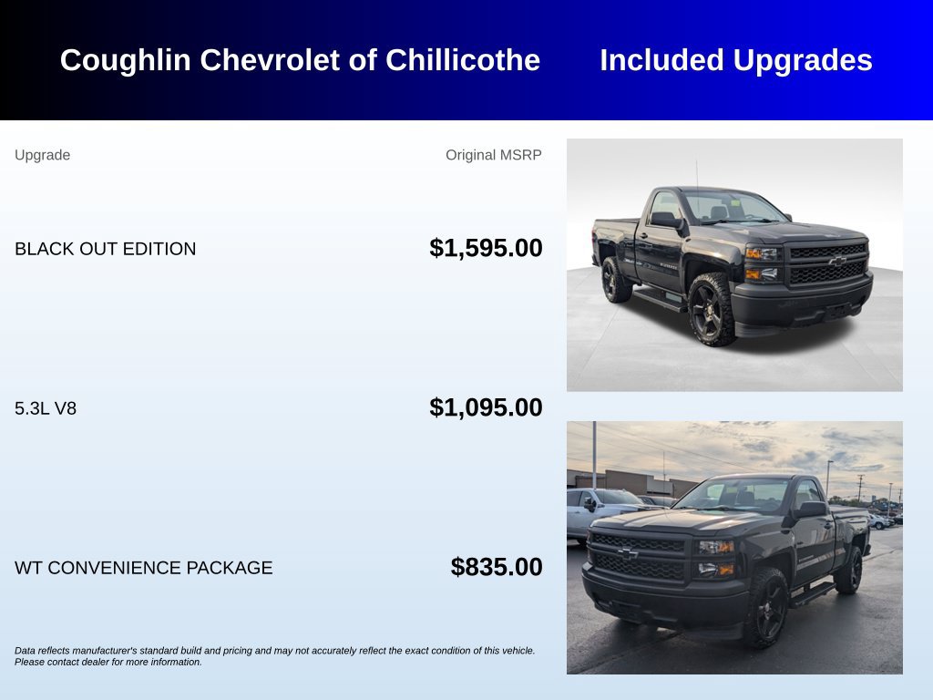 Used 2015 Chevrolet Silverado 1500 W/T w/ Black Out Edition RWD image 3