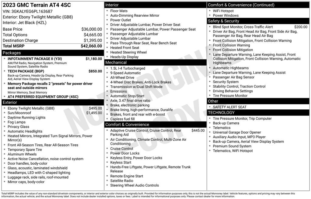 Used 2023 GMC Terrain AT4 w/ Infotainment Package II AWD/4WD image 6